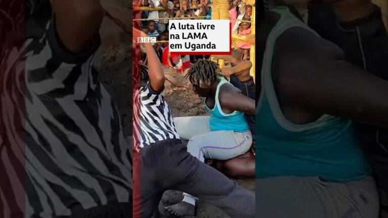Jovens de Uganda viralizam lutando na lama 🥊 #bbcnewsbrasil
