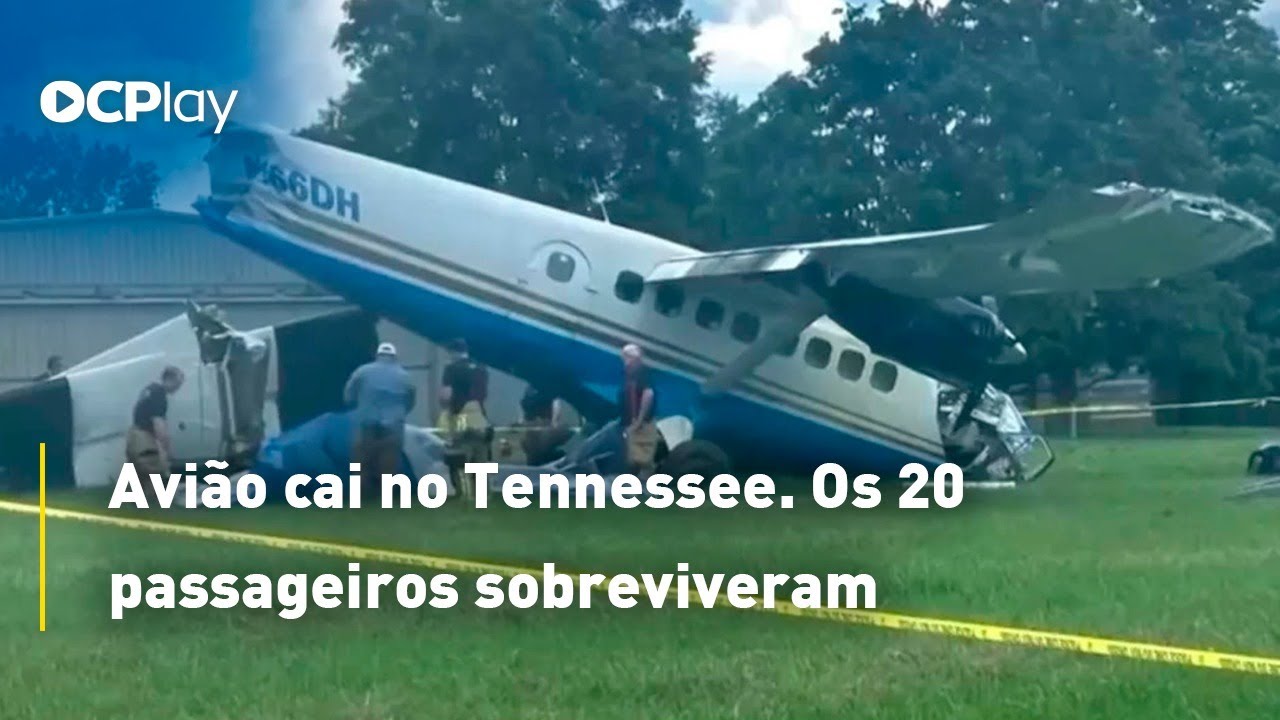 Avião cai no Tennessee. Os 20 passageiros sobreviveram