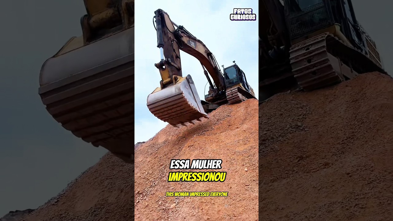 ESSA MULHER FICOU COM SUA ESCAVADEIRA PRESA EM CIMA DESSA MONTANHA DE ATERRO
