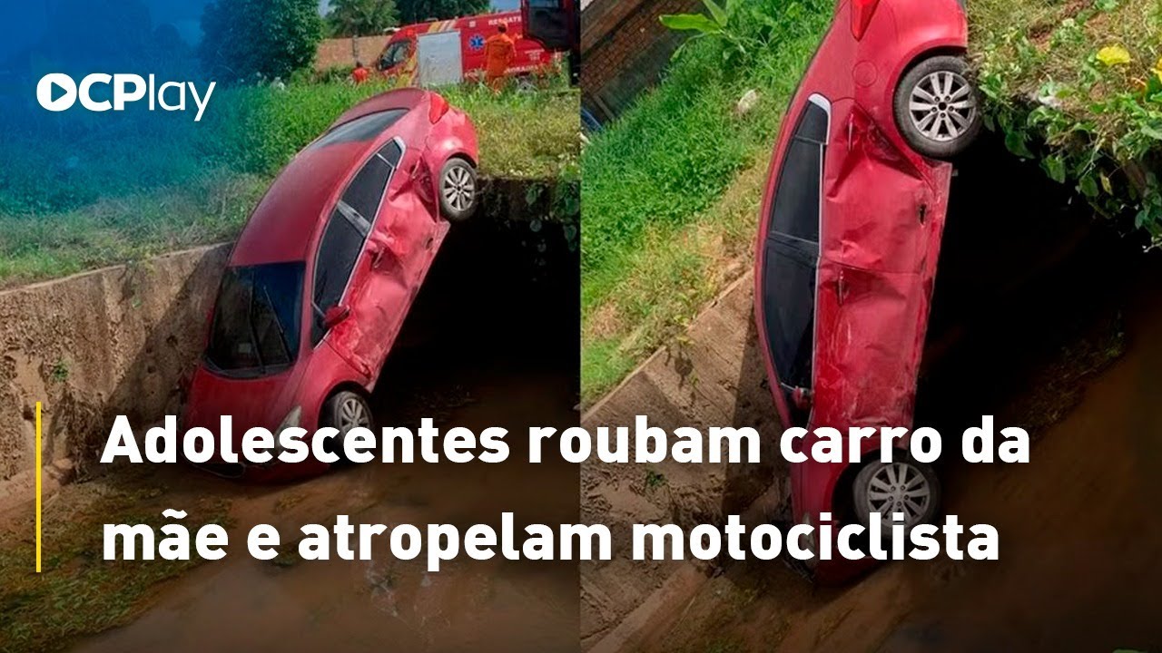 Adolescentes roubam carro da mãe e atropelam motociclista