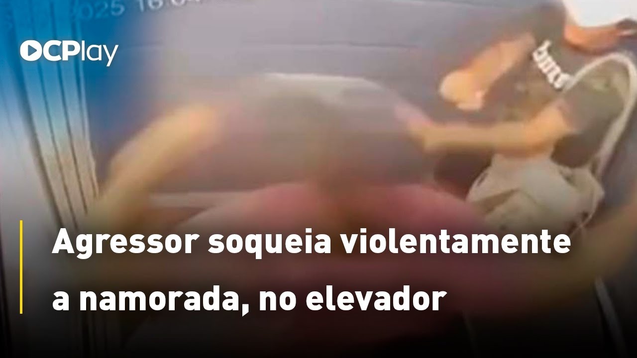 Agressor soqueia violentamente a namorada, no elevador