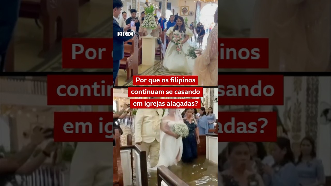 🇵🇭  Filipinos estão celebrando seus casamentos em igrejas alagadas