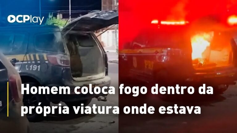 Homem coloca fogo dentro da própria viatura onde estava