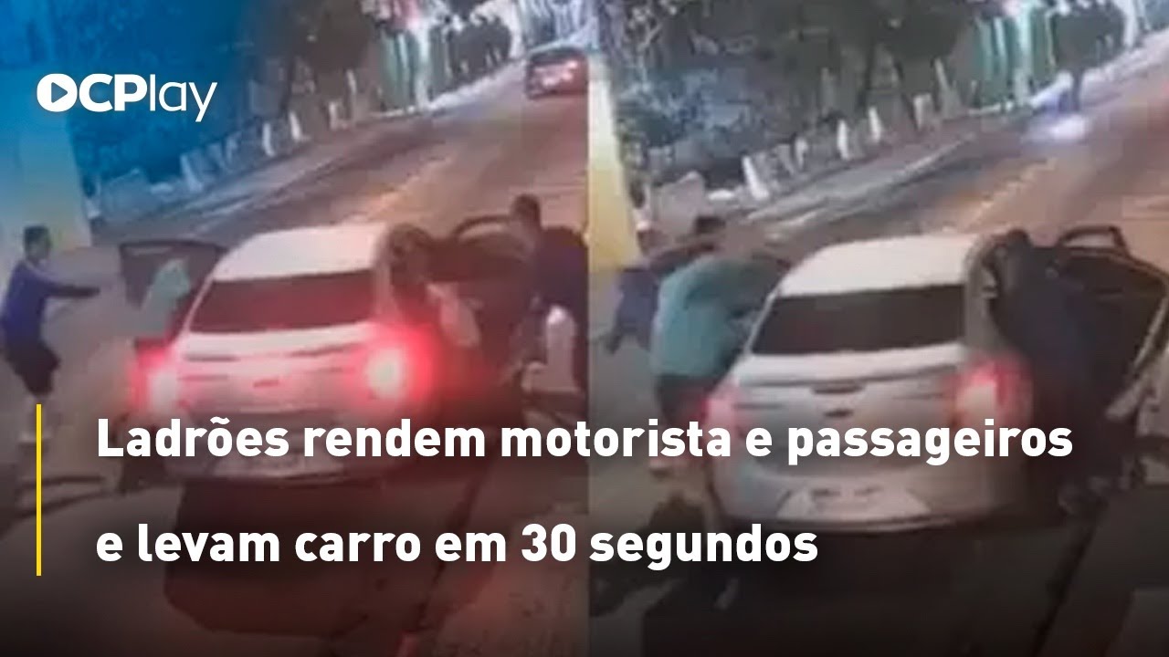 Ladrões rendem motorista e passageiros e levam carro em 30 segundos