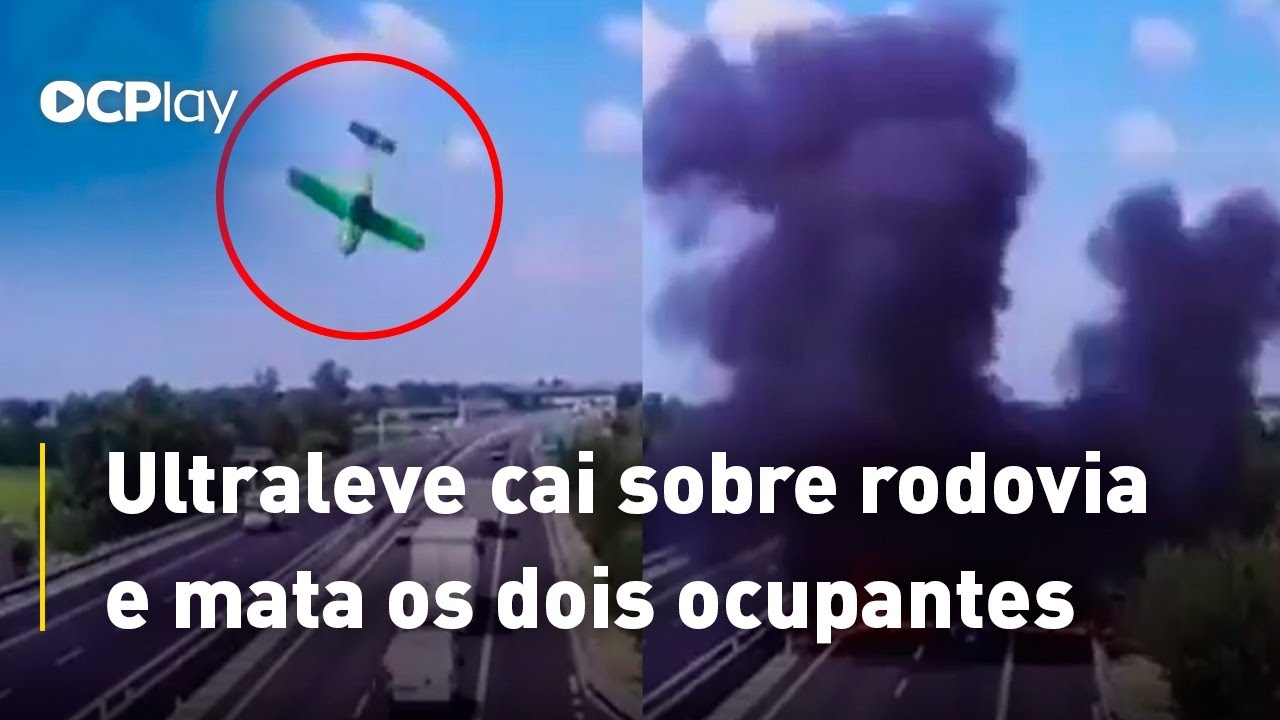 Ultraleve cai sobre rodovia e mata os dois ocupantes