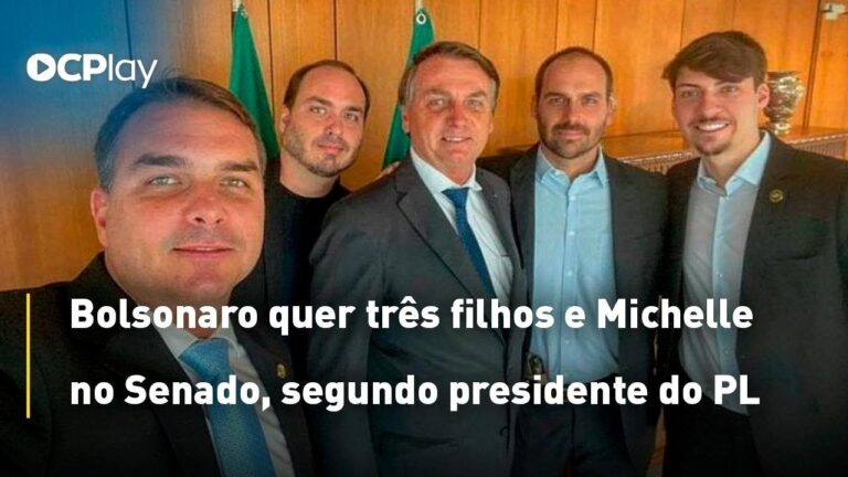 Bolsonaro quer três filhos e Michelle no Senado, segundo presidente do PL