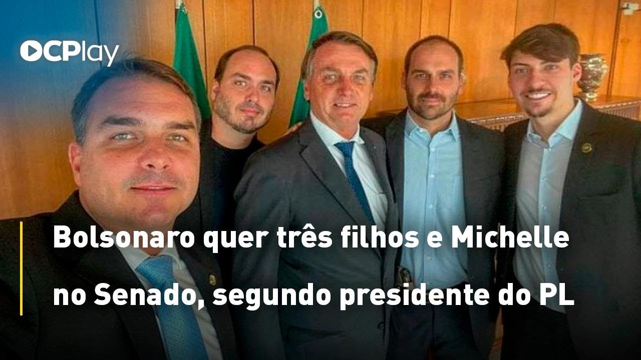 Bolsonaro quer três filhos e Michelle no Senado, segundo presidente do PL