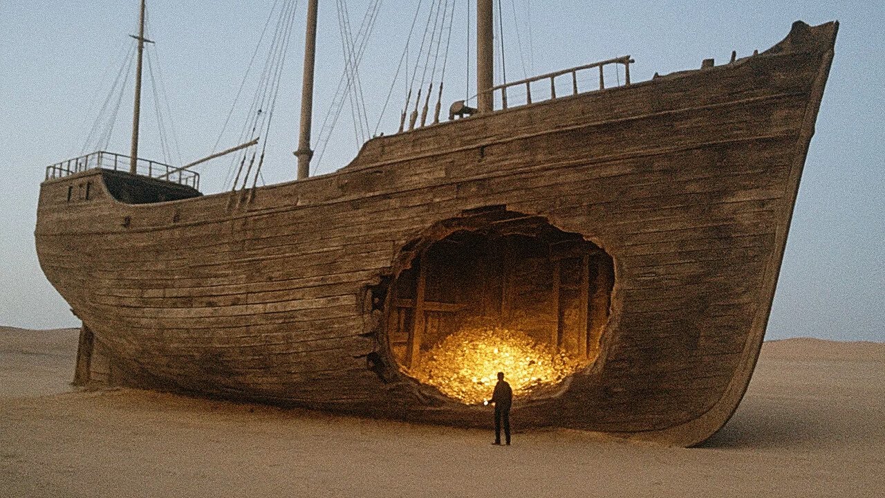 Navio de ouro descoberto no deserto após 500 anos