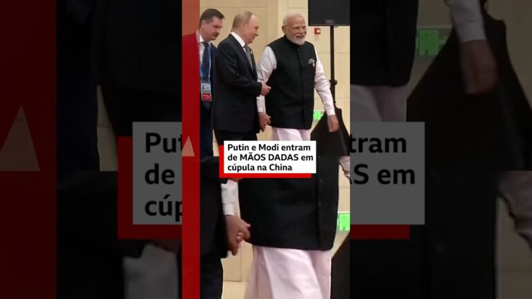Putin entra de mãos dadas com prmeiro-ministro indiano em cúpula na China 🤝🇮🇳🇷🇺🇨🇳