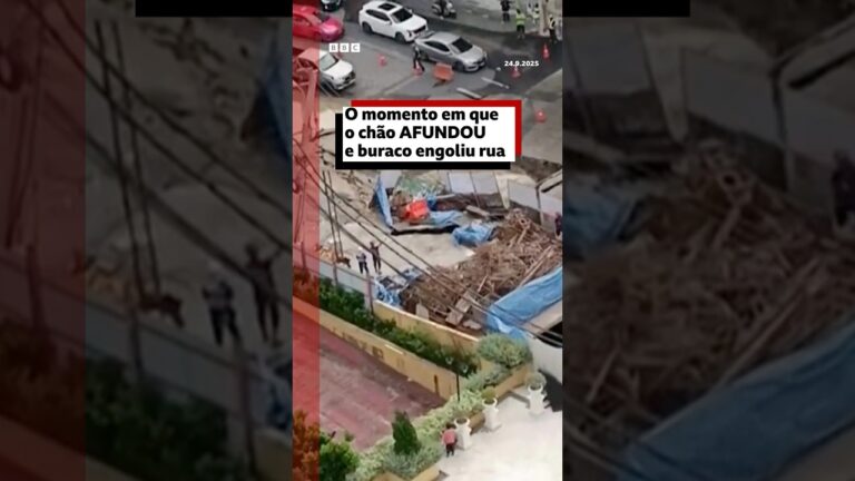 Chão afunda e buraco de 50m de profundidade engole rua de Bangkok