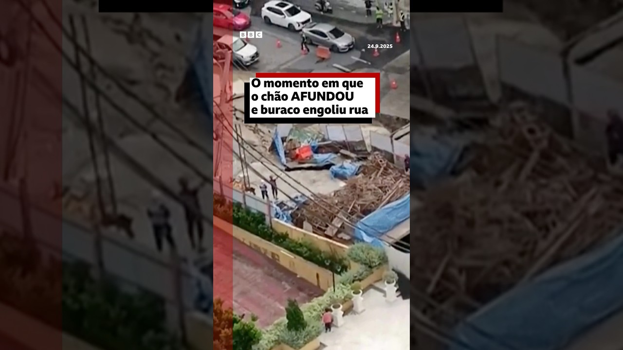 Chão afunda e buraco de 50m de profundidade engole rua de Bangkok