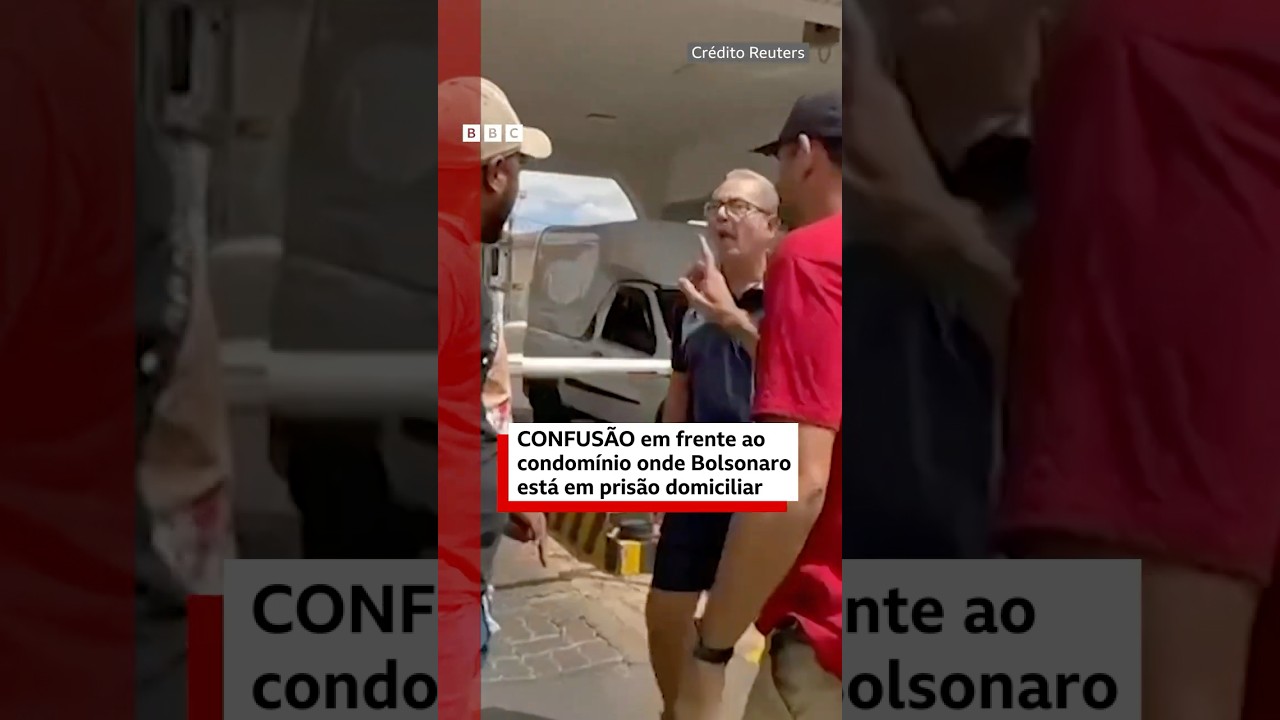 A confusão em frente ao condomínio de Bolsonaro em dia de julgamento no STF ✊🇧🇷