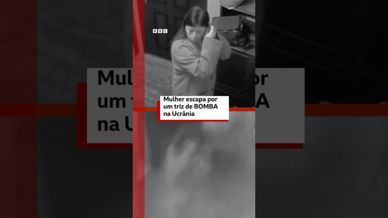 🇺🇦⚠️ Mulher escapa por um triz de bomba na Ucrânia