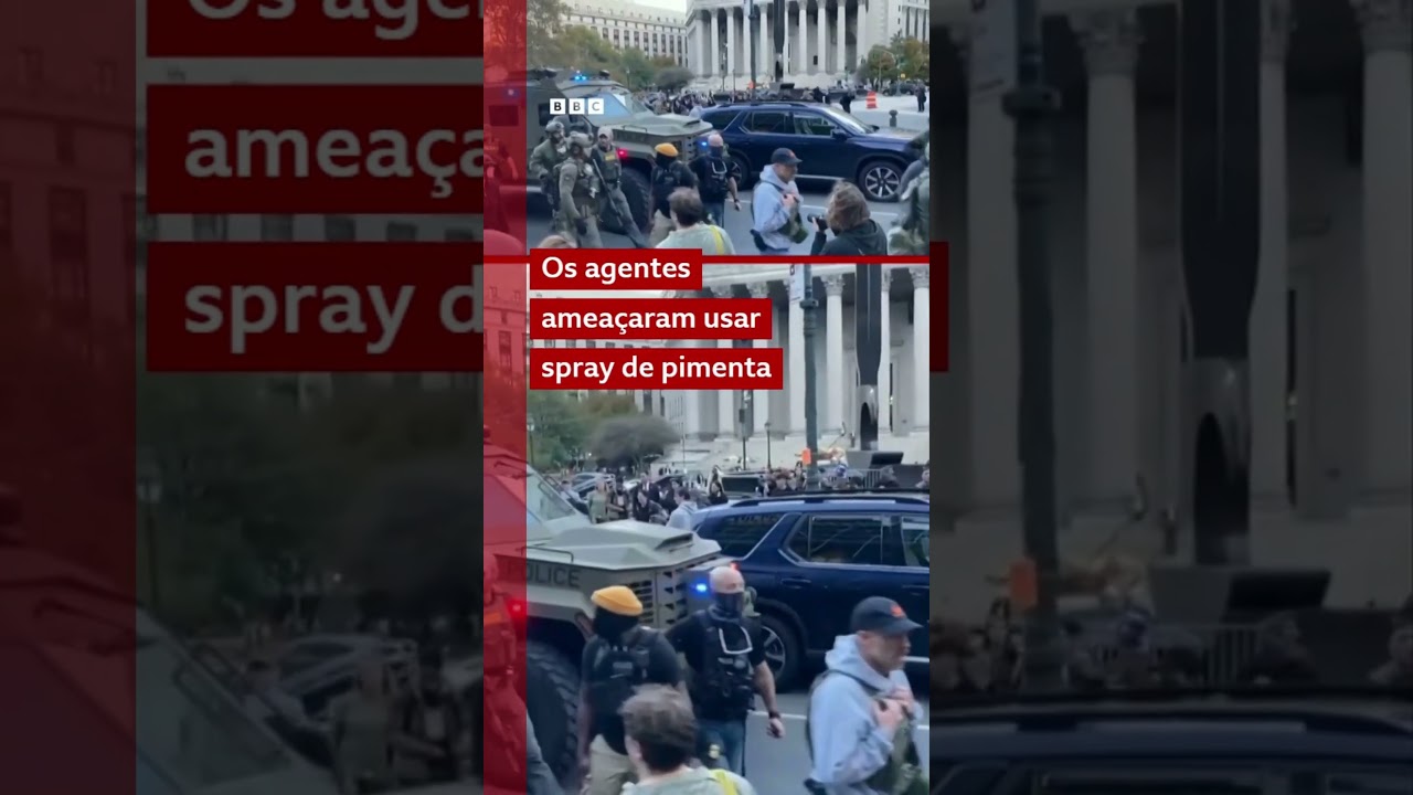 🇺🇸🚓 Nova-iorquinos enfretam agentes de imigração durante ação contra ambulantes