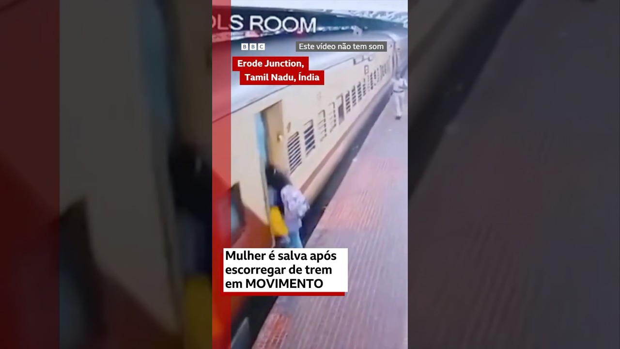 Indiana é salva após escorregar de trem em movimento 🇮🇳🚆