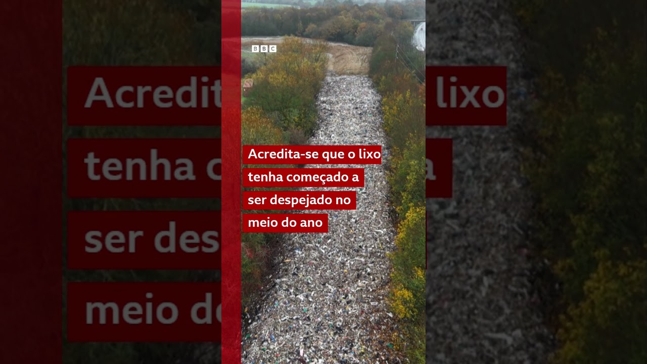 A montanha de lixo descartado ilegalmente no Reino Unido