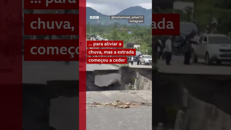 Obra abre cratera enorme e fecha estrada na Indonésia 🛣️🇮🇩