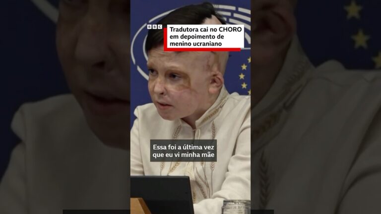 Tradutora chora durante depoimento de menino ucraniano ferido em ataque russo