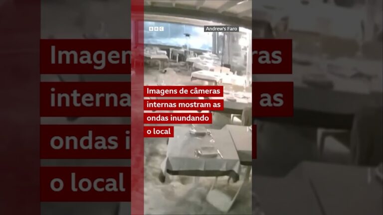 Ondas invadem restaurante à beira-mar na Sicília ⚠️🌧️