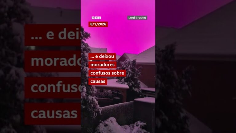 Luzes rosas misteriosas ilumina céu de Birmingham, no Reino Unido