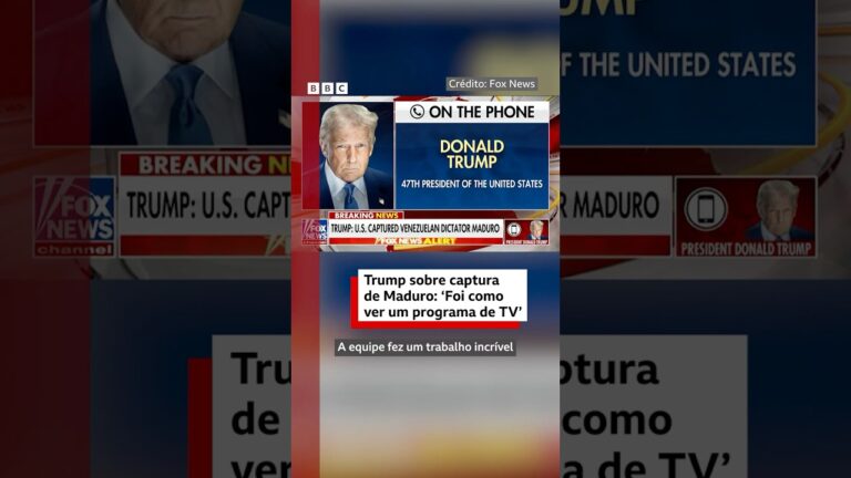 Trump diz que assistiu à captura de Maduro 'como um programa de TV'