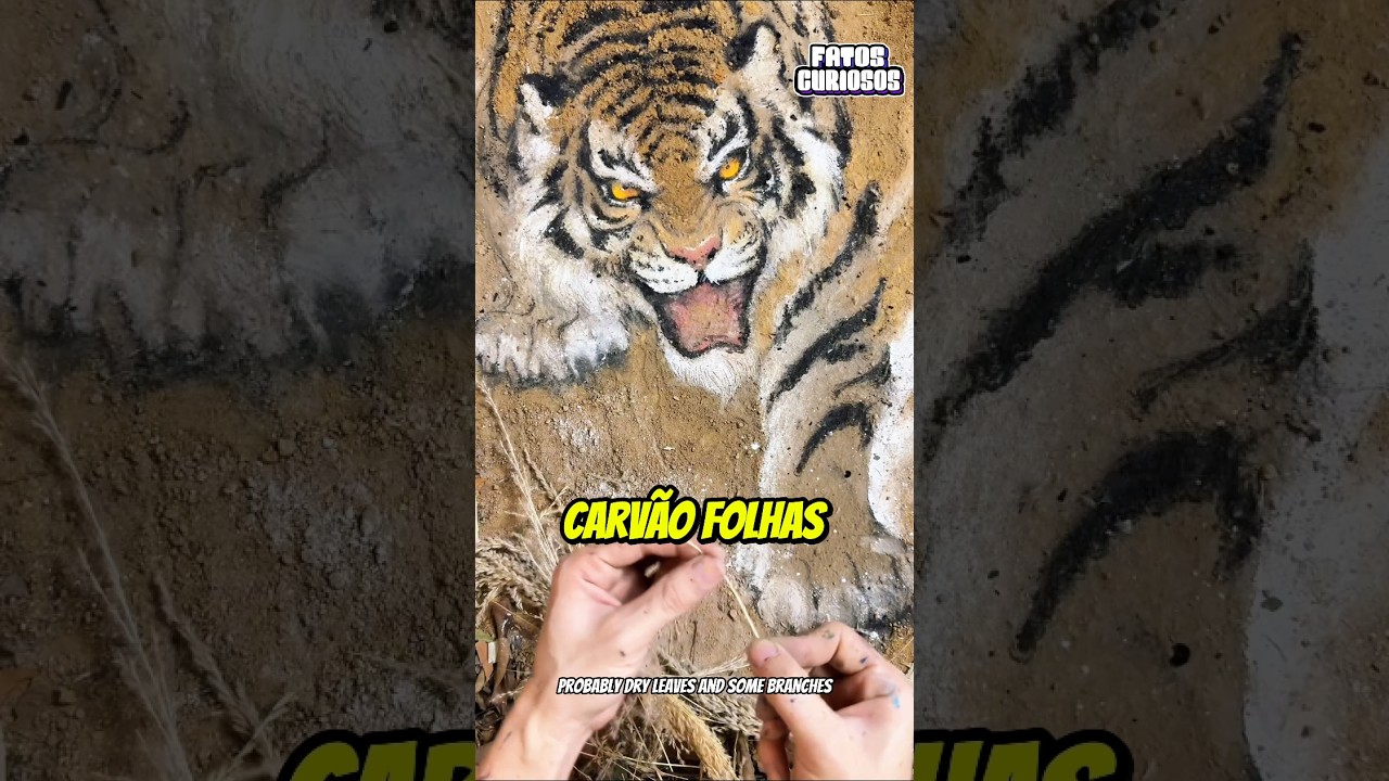 ESSE GAROTO IMPRESSIONOU A TODOS AO FAZER ESSA LINDA OBRA DE ARTE UTILIZANDO APENAS FOLHAS SECAS