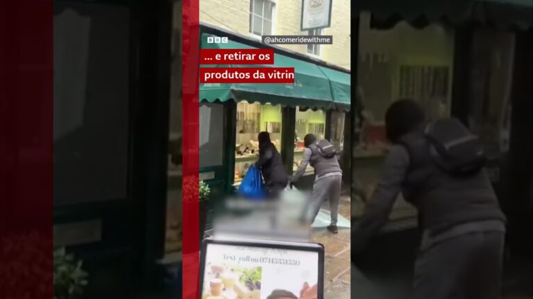 Ladrões armados assaltam joalheria com martelo em plena luz do dia