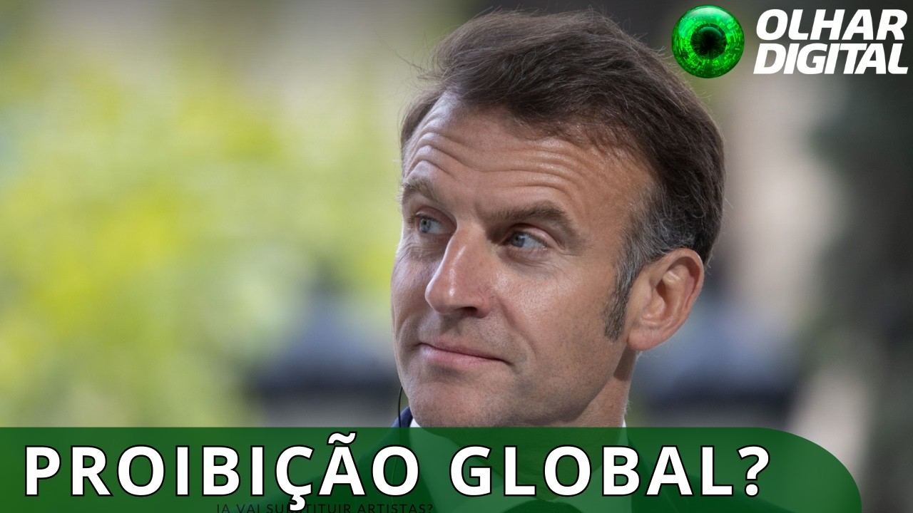 Idade mínima para redes sociais vai ser prioridade da França no G-7, diz Macron.