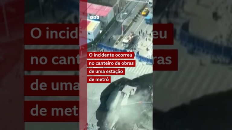 Pessoas correm quando cratera se abre em rua da China