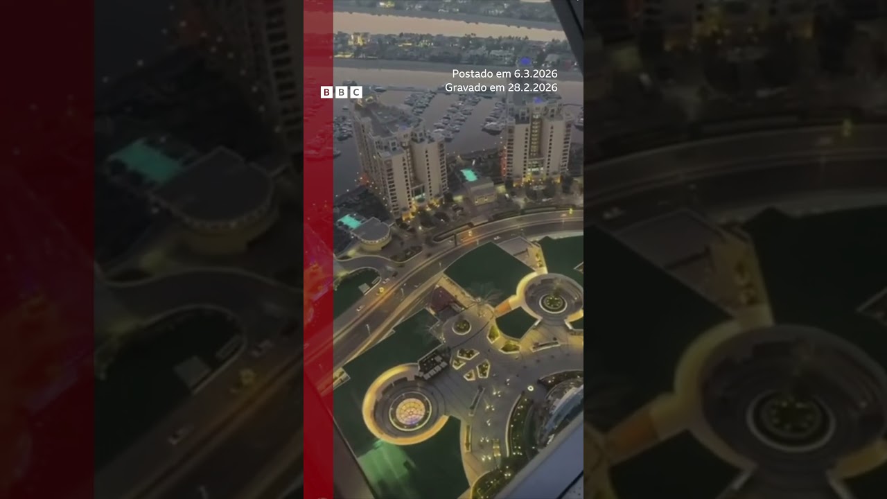 Novas imagens mostram Dubai, nos Emirados Árabes Unidos, sendo bombardeada por míssil iraniano