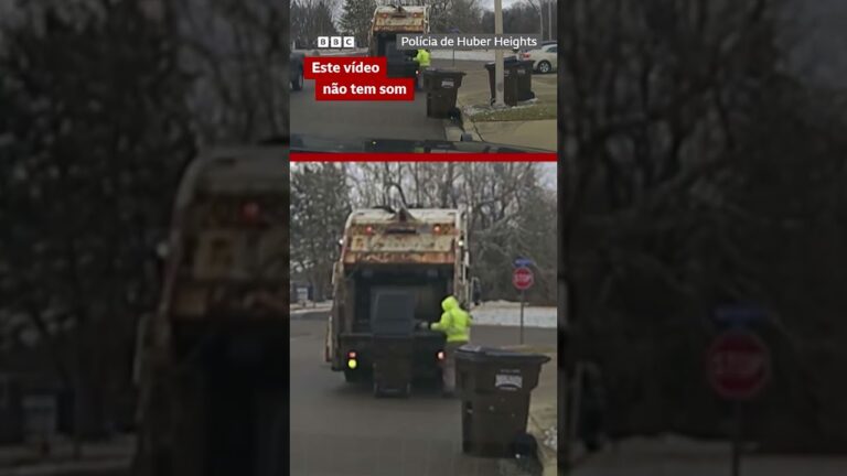 Homem é encontrado em lixeira do caminhão após fugir da polícia