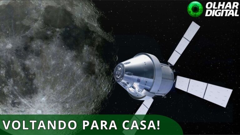 A cápsula Orion deixa zona de influência lunar