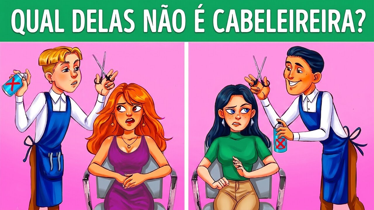 Enigmas (Quem NÃO é o Barbeiro?) — Só os Mais Atentos Descobrem