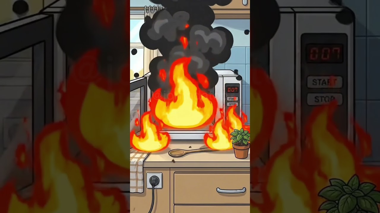 Nunca abra um microondas em chamas