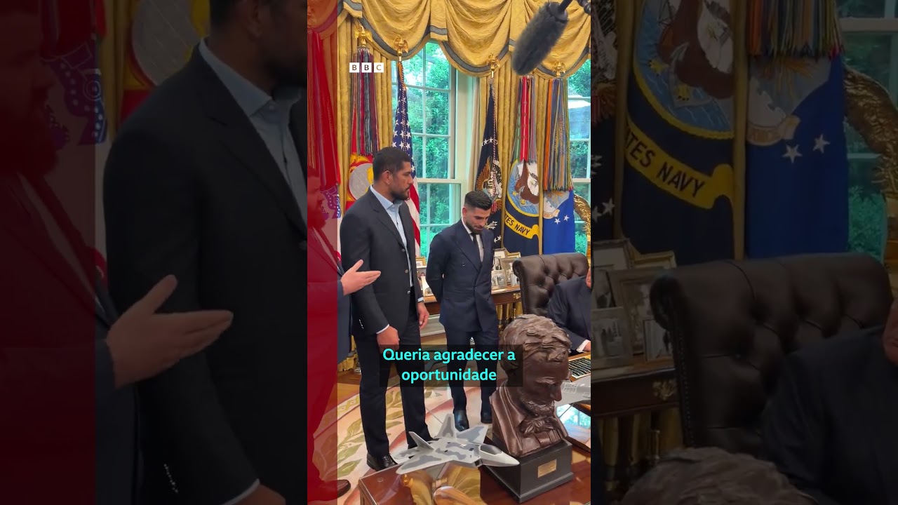 Trump recebeu o lutador brasileiro Poatan na Casa Branca antes de encontro com Lula