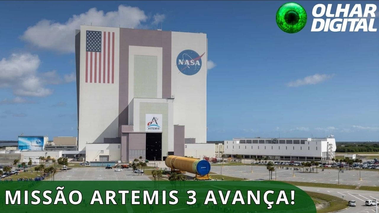 Artemis 3: “coração” do foguete da missão chega ao local de lançamento