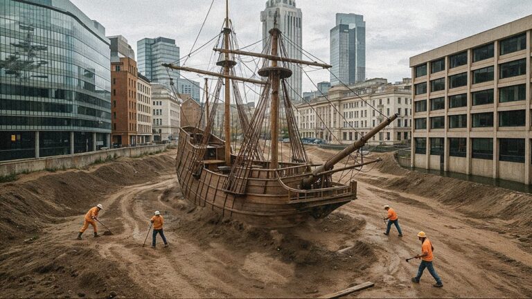 Um navio antigo encontrado no coração de Londres - e isso pode explicar um enorme desastre