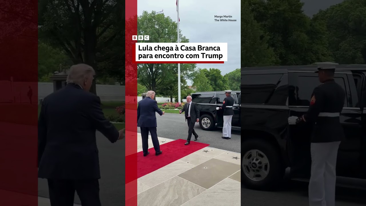 Veja o momento em que Lula e Trump se cumprimentam na Casa Branca