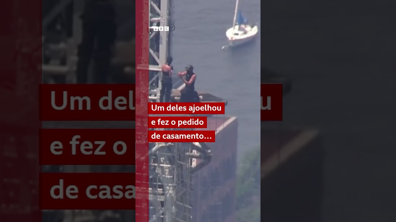 Casal de escaladores russos é flagrado no topo do Empire State em Nova York