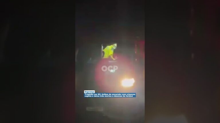 Tragédia em SC: ônibus de excursão com crianças capota e deixa três mortos e dezenas de feridos