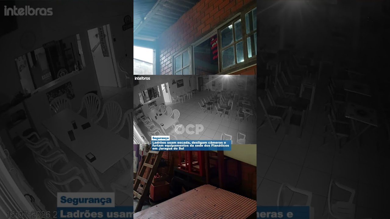 Ladrões usam escada, desligam câmeras e furtam equipamentos da sede dos Flanáticos em Jaraguá do Sul
