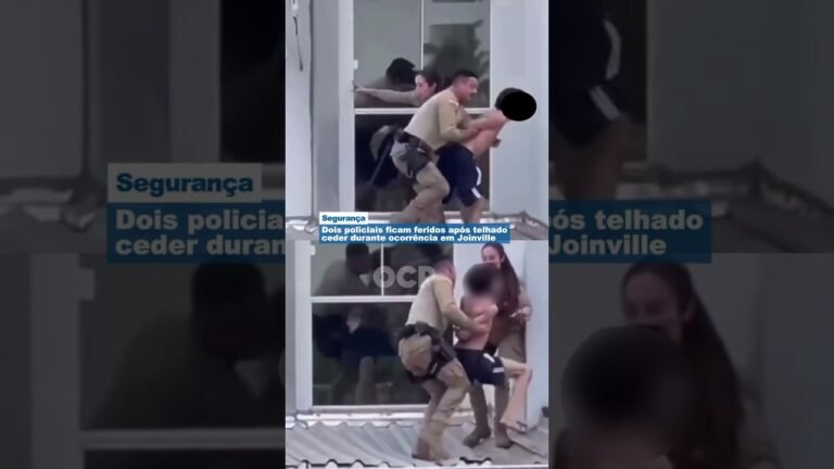 Dois policiais ficam feridos após telhado ceder durante ocorrência em Joinville