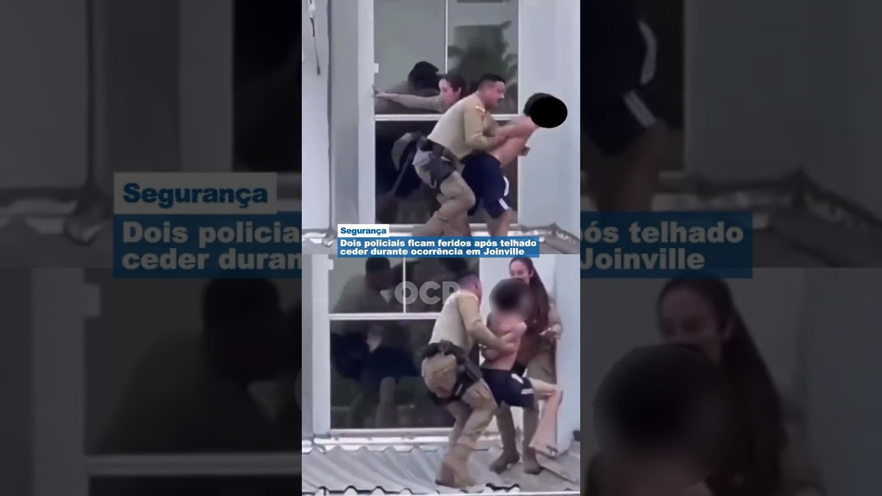 Dois policiais ficam feridos após telhado ceder durante ocorrência em Joinville