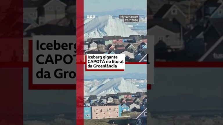 Iceberg gigante capota na costa Groenlândia