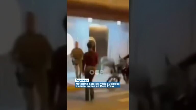 Motorista bate em vários veículos e causa pânico na Meia Praia