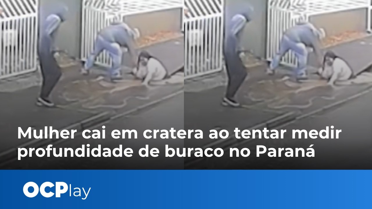 Mulher cai em cratera ao tentar medir profundidade de buraco no Paraná