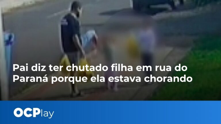 Pai chuta filha em rua do Paraná porque ela estava chorando