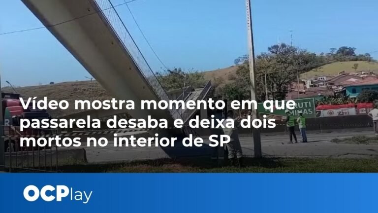 Vídeo mostra momento em que passarela desabae deixa dois mortos no interior de SP