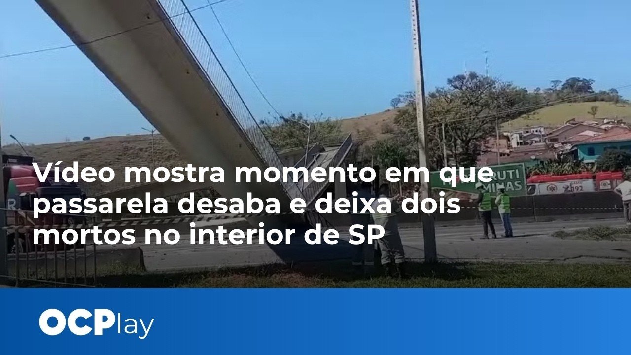 Vídeo mostra momento em que passarela desabae deixa dois mortos no interior de SP