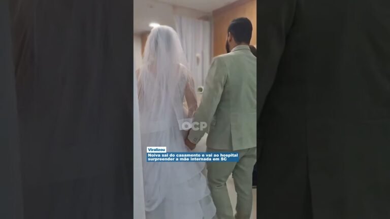 Noiva sai do casamento e vai ao hospital surpreender a mãe internada em SC